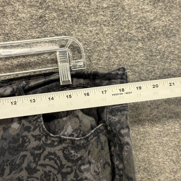 Gloria Vanderbilt Jeans Women 16 Black Geometric Denim Dark Amanda High Rise - Picture 3 of 9